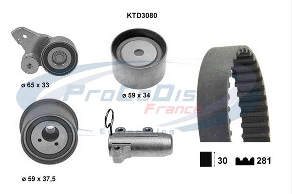 PROCODIS FRANCE Hammasrihma komplekt KTD3080